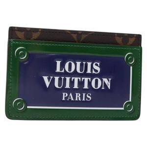 LOUIS VUITTON Monogram Porte Cartes Simple Card Case Navy M82693 LV Auth 133671M